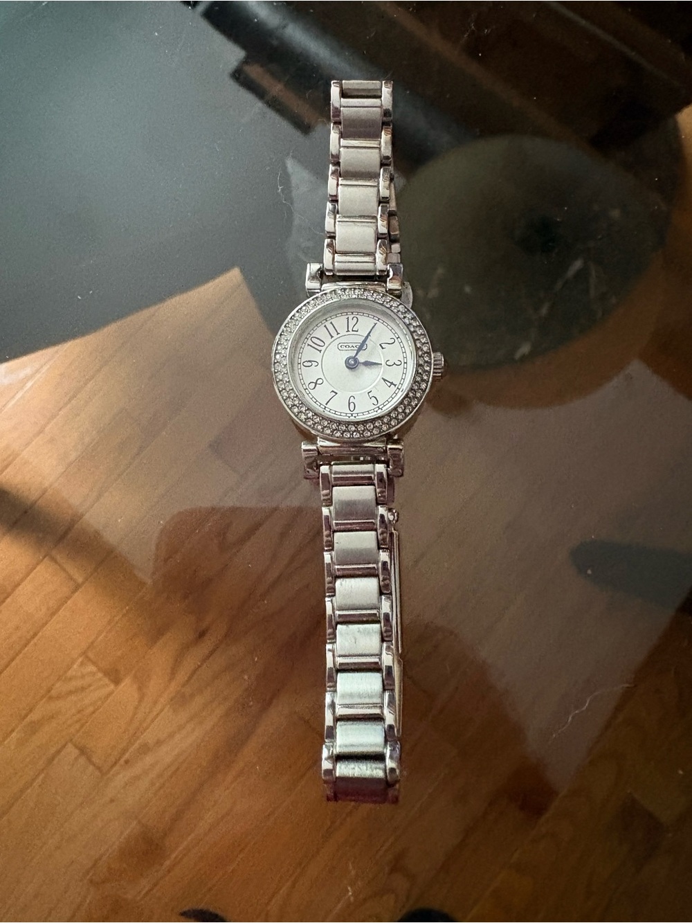 Coach Silver-Tone Crystal Bezel Ladies Watch
